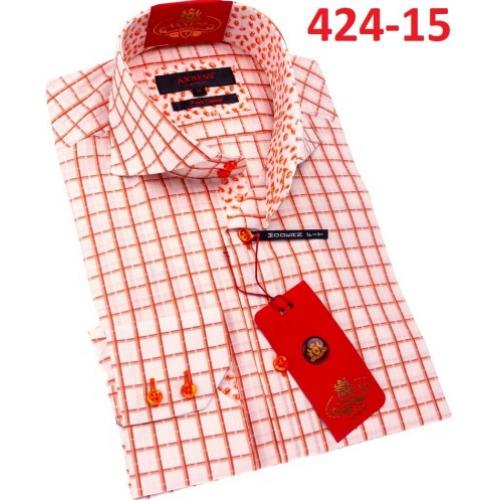 Axxess Multi Cotton Modern Fit Dress Shirt With Button Cuff  424-15